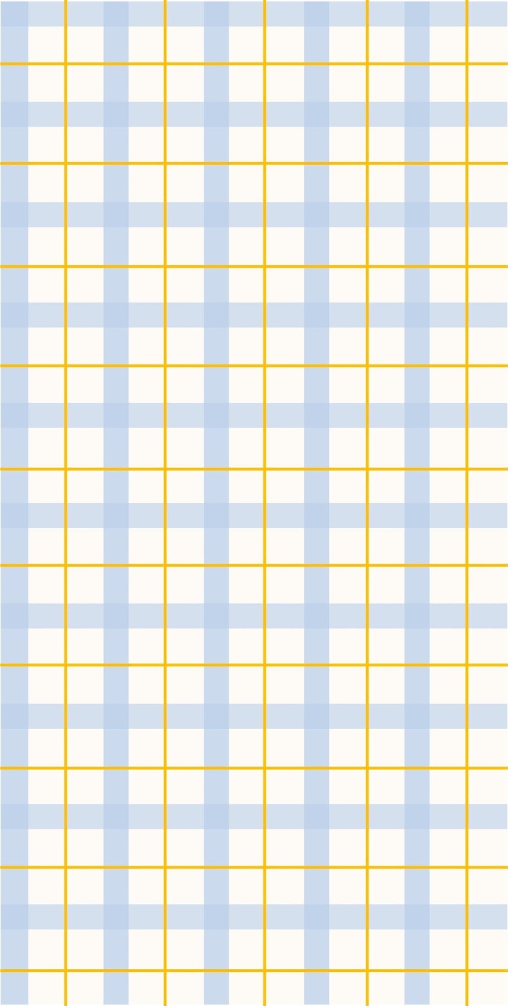Gros plan sur l'échantillon Auguste  le motif quadrillé bleu et jaune du papier peint.