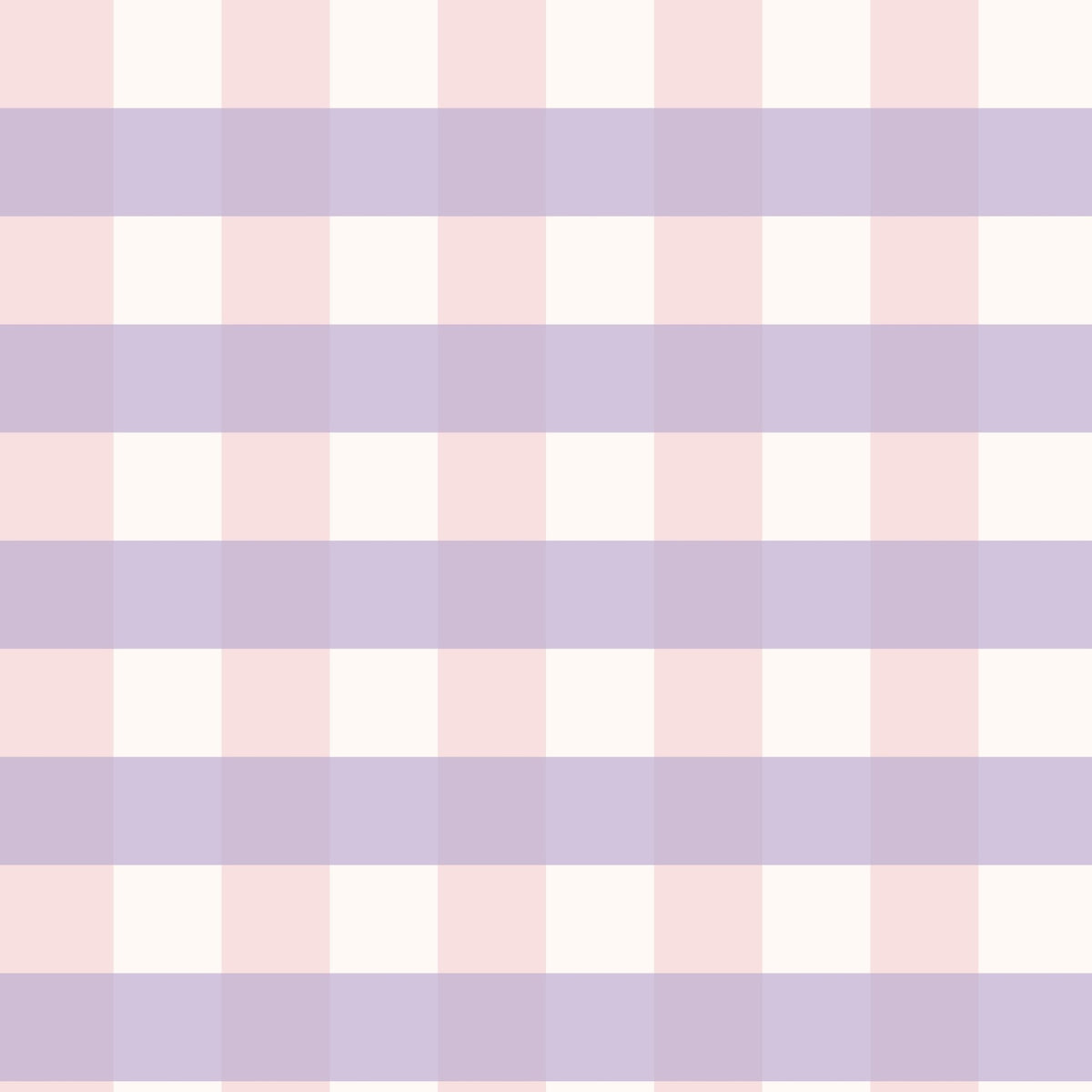 Gros plan de l'échantillon Alice motif vichy carreaux mauves roses et blancs papier peint chambre fille 
