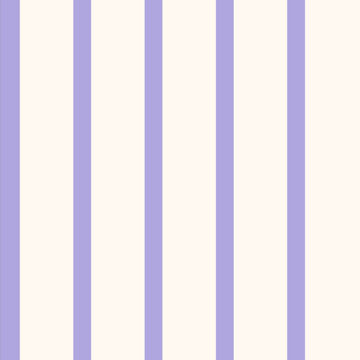 Gros plan du motif à rayures verticales mauves et blanches du papier peint Violette.