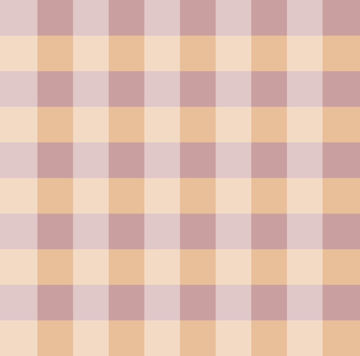 Gros plan sur le motif à carreaux vichy rose et orange du papier peint modèle Cerise.